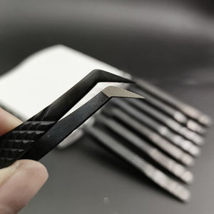 Private Label Geheel Zwart Dun Licht Rechte Volume Lash Pincet Sterke Hold Fiber Tip Custom Lash Extension Pincet - Product Image 6