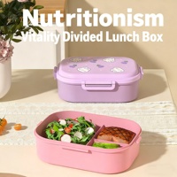 C403 nouveau joint étanche au micro-ondes récipient alimentaire en plein air étudiant dessin animé boîte à lunch enfants en plastique boîte à bento
