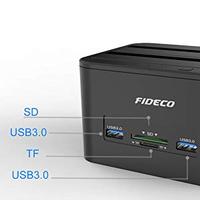 FIDECO dua Drive multifungsi, Hard Disk Hdd 2.5 "3.5" Dual Usb 3.0 stasiun Dok duplikator