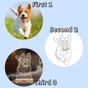 أضواء ديكور منزلي مصباح ليلي بإطار صورة خشبي usb ضوء ليلي ثلاثي الأبعاد قاعدة مصباح led - Product Image 5