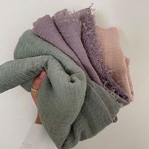 Mais Populares 2021 Produtos Quentes Moda Estilo Atacado Xales e Lenços Fantásticos Admirável Mulheres Premium Cotton Crinkle <span class=keywords><strong>Hijab</strong></span>
