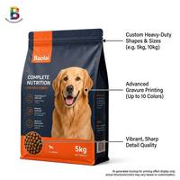 Bolsa de 5 kg para Alimento Seco para Perros, Impresa a Medida, de Alta Barrera, con Lámina de Aluminio, Certificada por la FDA, con Fondo Plano
