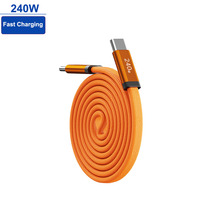 Câble de charge magnétique 240W à double connecteur USB-A/Type-C à rétraction automatique 1S, rangement automatique, double enrouleur, plat tressé, PD, transfert de données rapide