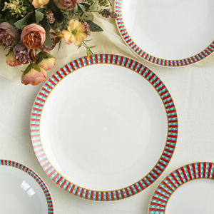 Service de vaisselle moderne JQY, vaisselle de luxe, vaisselle minimaliste en porcelaine, vaisselle en céramique à motif diamant pour <span class=keywords><strong>restaurants</strong></span> - Product Image 4