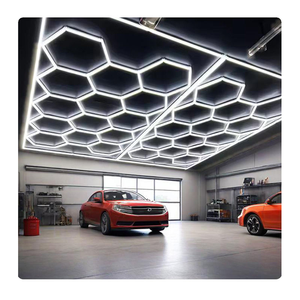 Hexagonal Grid <b>Led</b> <b>Light</b> Honeycomb Garage Lamp <b>Led</b> Hexagon Modern Ceiling <b>Lights</b> For Auto Detailing Shop & Car <b>Workshop</b> - Product Image 1