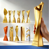 Nouveau design, grand trophée artistique moderne torsadé, personnalisable, impression UV, récompense en résine, 25 cm, durable