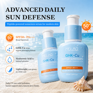 Crème solaire pour hommes à l'acide hyaluronique GHK-Cu, marque privée, SPF50+ PA+++, 50 ml, légère, non grasse, fini invisible, pour les activités de plein air - Product Image 2