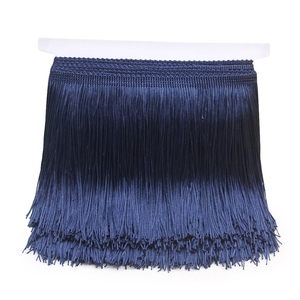 Vente en gros de franges en tissu polyester soyeux de 10 cm pour robe de mode - Product Image 5