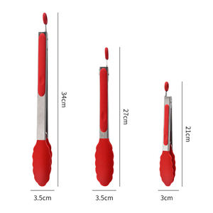 Benutzer definiertes Logo Lebensmittels ichere BPA-freie Silikon zange Großhandel Hitze beständige wieder verwendbare Silikon-Lebensmittel zange - Product Image 2