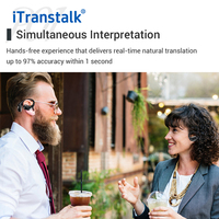 Écouteurs Itranstalk avec Application Mobile pour Traduction Bidirectionnelle en 138 Langues, Dispositif Traducteur Casque Sans Fil