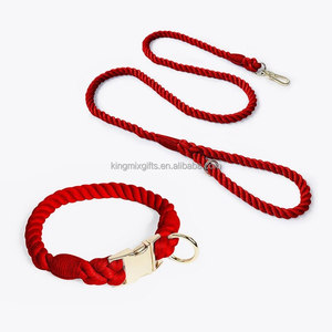 Kekang anjing kepang dan <span class=keywords><strong>Harness</strong></span> kucing kepang kalung hewan peliharaan dapat ditutup <span class=keywords><strong>Harness</strong></span> katun jalinan tali anjing Set kerah produsen - Product Image 6