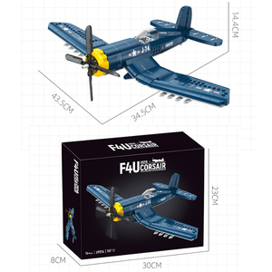 Ww2 American Air Force F4u Corsair Fighter Jet avión escala modelo Kit avión modelo bloques de construcción juguetes educativos niños - Product Image 2