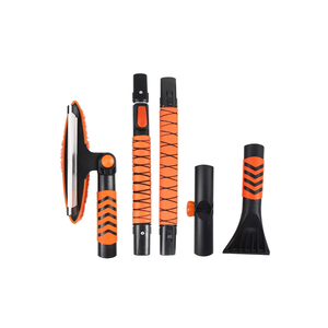 Outil à neige multifonction 4 en 1 Brosse télescopique avec grattoir à glace et <span class=keywords><strong>chariot</strong></span> extensible pour un entretien hivernal complet - Product Image 1