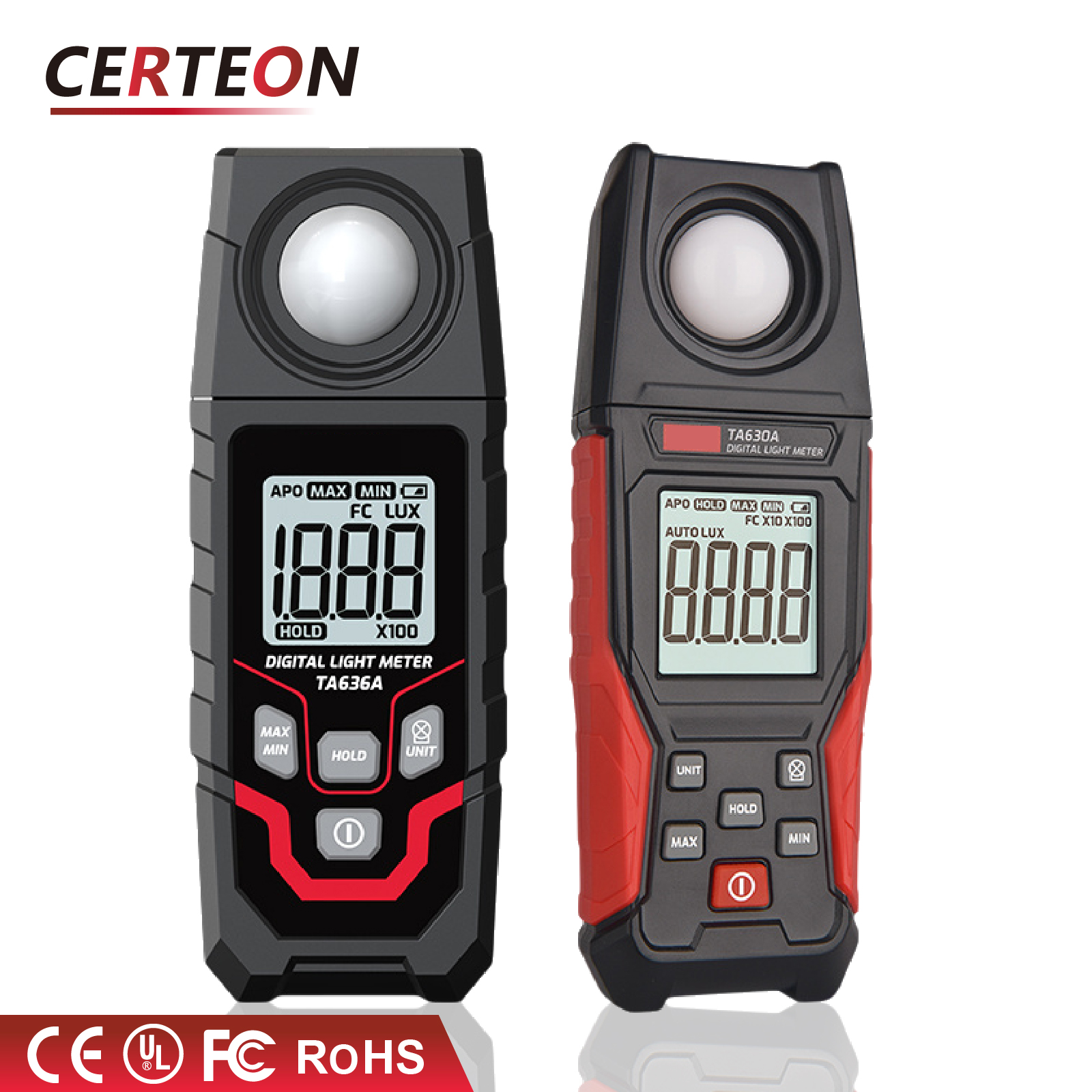True RMS Handheld Illuminance Meter Max Min Photometer LCD 200K Lux/Fc - View #13