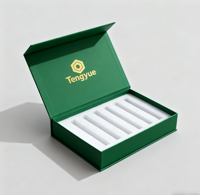 Boîte cadeau de luxe à fermeture magnétique - Panier en carton noir personnalisable avec logo UV, matériaux recyclés, gaufrage et pelliculage mat