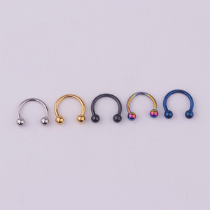 Joyeria de acero inoxidable para <span class=keywords><strong>hombre</strong></span>, joyería de Joyeria, bola en forma de C, anillo de herradura, anillo para <span class=keywords><strong>labio</strong></span> y lengua - Product Image 5
