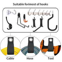Organisateur de rangement robuste pour câbles longs, attaches extensibles, sangles, boucles et crochets pour câbles, tuyaux, cordons d'alimentation et cordes