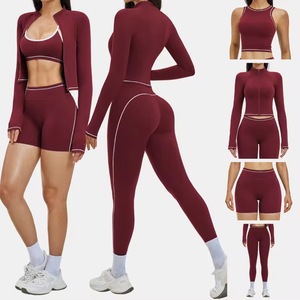 Conjunto de Yoga Personalizado de 5 Piezas, Ropa Deportiva para Gimnasio, Ropa Deportiva para Mujer, Tops de Yoga sin Mangas, Leggings de Yoga Ajustados para Mujer, Ropa Informal - Product Image 1