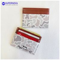 Dompet Kartu Kulit Laserable Pulsen Factory, Desain Tipis 5 Slot, Dompet Kulit Buaya Tempat Kartu Bisnis dan Kartu Kredit