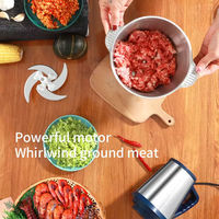 Penggiling Daging & Pemotong Sayur Stainless Steel 2L/3L untuk Rumah Tangga, Laris Manis