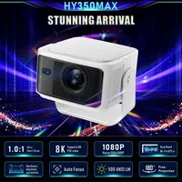 Nuevo Proyector LCD HY350 MAX 2026, 500ANSI Full HD 1080P, Android 14, Enfoque Automático, Proyector Inteligente Portátil, Base Giratoria de 180°