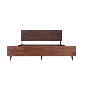 Modern Minimalist Wooden Platform <b>Bed</b> Eco-Friendly Solid Wood Bedroom Furniture <b>Double</b> Size - Product Image 5
