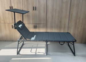 5 vị trí điều chỉnh chiều cao XXL Đệm gấp nhôm Sun Lounger với phần còn lại đầu và mái nhà mặt trời - Product Image 4