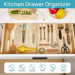 Diviseurs de tiroirs en plastique PP, lot de 4, <span class=keywords><strong>pour</strong></span> bijoux et vêtements de bébé, organisateur de couverts de cuisine, facile à installer - Product Image 2