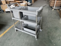 Chariot de cuisine en acier inoxydable et plastique de qualité alimentaire, chariot de service pour restaurant, capacité de 200 kg, usage commercial