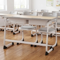 Meubles et équipements scolaires populaires : Ensemble bureau et chaise double réglables pour élèves, idéal pour les salles de classe primaires