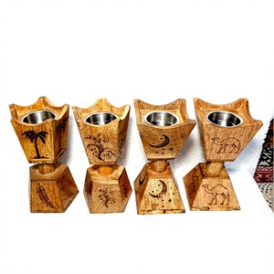 Hand-Made Wooden Incense <b>Burner</b> With Moon Stars Camel Palm Design Aromatic Diffuser All-Season Use - Product Image 1