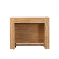 Table à manger rectangulaire pliante et extensible en bois massif de style nordique pour petites maisons avec design de table invisible