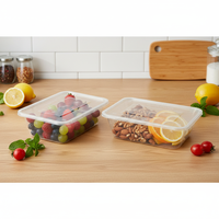 Boîtes d'emballage alimentaire rectangulaires et rondes jetables en PP de marque QL, capacité personnalisée de 750 ml avec logo personnalisé pour la livraison à emporter, Chine