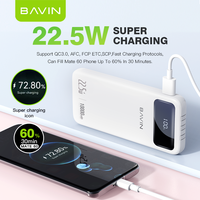 BAVIN Batterie Externe Fine PC1072S Excellente 10000mAh Recharge Rapide pour Téléphones Petite Power Bank