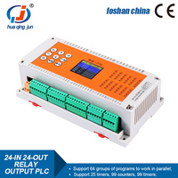 Huaqingjun 24 Entradas 24 Salidas de Relé Temporizador PLC Controlador Lógico Programable Simple para Vlaves Solenoide