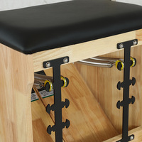 Chaise de Pilates Wunda professionnelle en bois de chêne, réglable avec ressorts, pour l'entraînement complet du corps et du tronc, idéale pour studio et domicile
