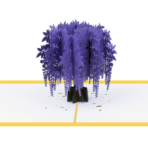 Impression personnalisée découpé au laser fleurs de cerisier faites à la main fleurs Sakura fête des mères <span class=keywords><strong>anniversaire</strong></span> 3D cartes de vœux Pop Up - Product Image 2