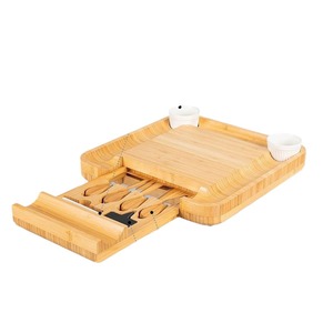 Retractable Cheese Board With <b>Knife</b> Set Wooden Serving Tray For Cheese Fruit Snacks And <b>Bread</b> Cutting - Product Image 5