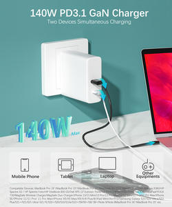 Produttore XinSPower 140W 2 tipo-C per Anker Dell <span class=keywords><strong>ASUS</strong></span> telefono portatile PD3.1 GaN Fast Wall caricabatterie adattatore di alimentazione batteria - Product Image 3
