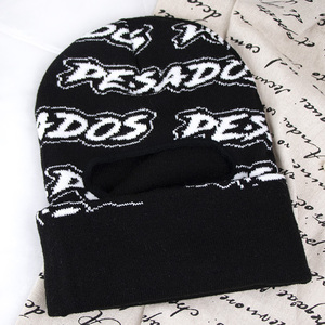 Masque de <span class=keywords><strong>ski</strong></span> cagoule à un trou en tricot <span class=keywords><strong>noir</strong></span> avec logo personnalisé de designer des fabricants - Product Image 6