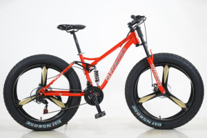 Neumático de 26 pulgadas 4,0 directo de fábrica, 21 velocidades, marco de acero de alto carbono, llanta de aleación de aluminio, freno de disco, bicicleta híbrida para montar en la nieve - Product Image 3