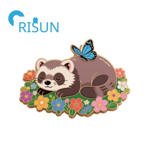 Épingles en métal émaillé hermine vison animaux épingles en métal loutre <span class=keywords><strong>belette</strong></span> émail épinglette broche personnalisé masqué animal furet émail épingle insigne - Product Image 6