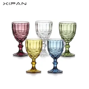Classic Design Red Wine Vintage Glasses 185ml 6oz Goblet Wine Glass Cups Factory Supply