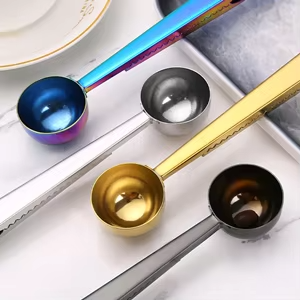 Color personalizado 5g <span class=keywords><strong>12g</strong></span> Cuchara medidora Cuchara de acero inoxidable con bolsa Clip medidor Cuchara de sal - Product Image 2