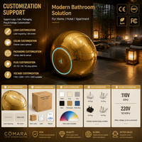 Toilette intelligente de luxe Comara en céramique avec chasse d'eau à activation au pied, stérilisation plasma, siège chauffant, finition dorée, siphon S-trap inclus