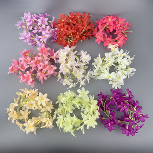 Guirlande de fleurs d'orchidées artificielles, bouquet en soie de 37 cm, pour mariage, décoration de la maison, accessoires - Product Image 4