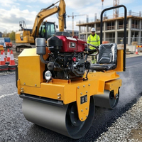 Mini-compacteur routier vibrant à double tambour, hydraulique intégral, diesel Changchai refroidi par eau, pour asphalte et sol