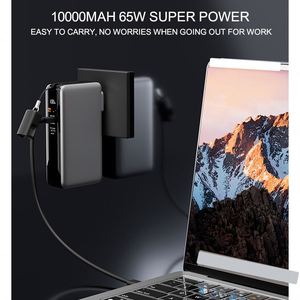 3-In-1 Portable Waterproof Ultra Slim 10000Mah Travel Adapter Power Bank Charger AC USA/UK/Italy Socket Outdoor 65W Mobile - Product Image 3