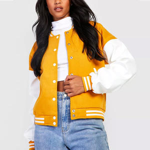 Chaqueta de gran tamaño con letras a la moda, ropa de invierno, abrigo de mujer, chaqueta universitaria personalizada para mujer, chaqueta universitaria de béisbol - Product Image 1