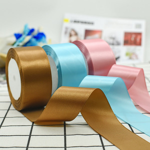 Bei Hai 4Cm Satin Ribbon Red Yellow Blue Wedding Cake Decorative Ribbon For Gift Wrapping Flower Decoration DIY Craft - Product Image 3